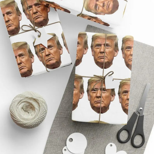 Christmas Wrapping Papers, Holiday Gift Wrap, Trump 2024 Republican Gag Gift, Funny Paper, White Elephant Gifts, Men Gifts for Him Her