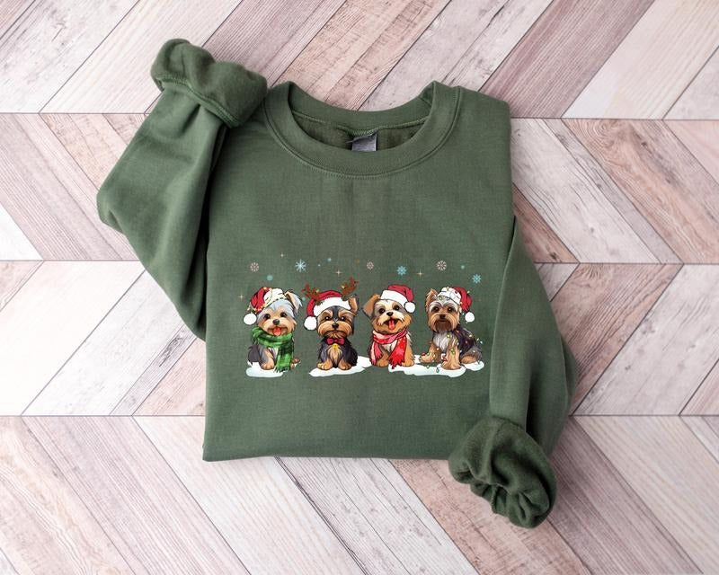 Christmas Yorkshire Terrier Sweatshirt, Christmas Dog T-Shirt, Yorkie Christmas Shirt, Dog Christmas Tees, Gift Shirt, Dog Mom Sweatshirt