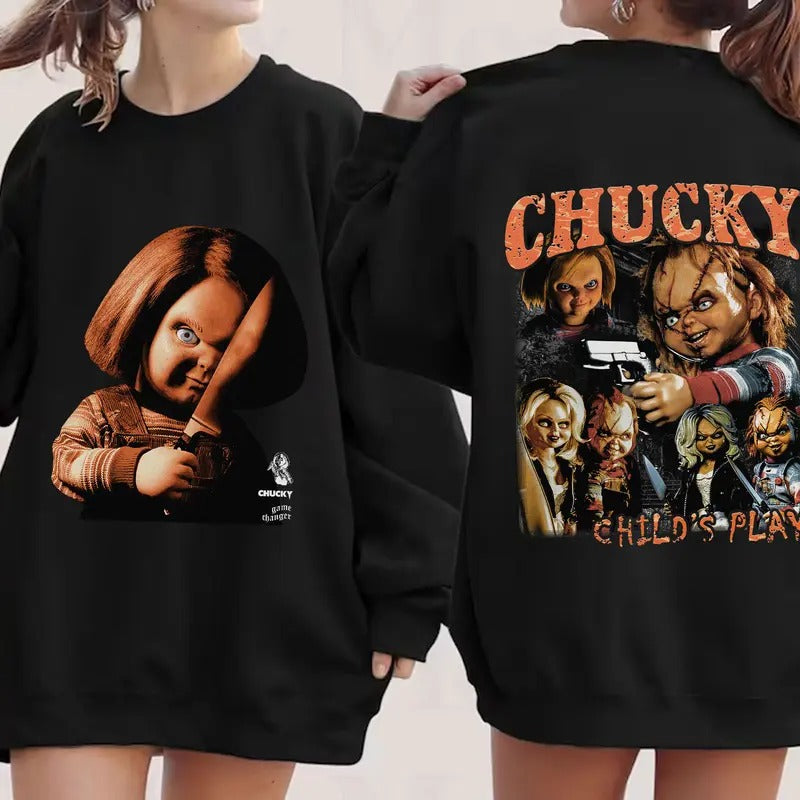 Chucky Movie Lovers Tshirt Chylds Play Chucky Halloween Character Fan Gift, Spooky Season Party Shirt Cotton Menswear...