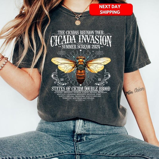 Cicada Shirt 2024 Cicada Emergence Unisex Jersey Short Sleeve Tee, Funny Cicada Concert Tee