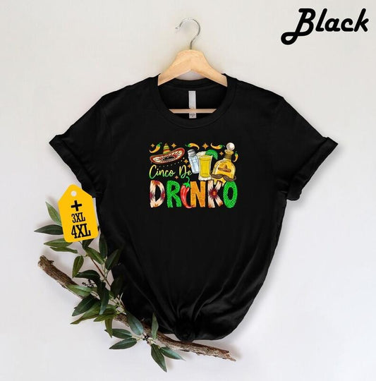 Cinco De Drinko Shirt, Mexican Party Shirt, Fiesta Shirt, Drinking Shirt, Sombrero Shirt, Festival Shirt, Tequila Shirt, Margarita Shirt style 03