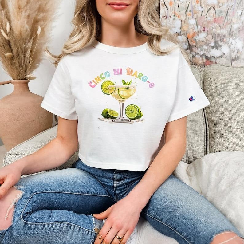 Cinco De Mayo Crop Top | Margarita Cropped Shirt | Taco Crop Shirt | Tequila Shirt | Funny Mom Shirt | Margs Shirt | Fiesta Shirt style 02
