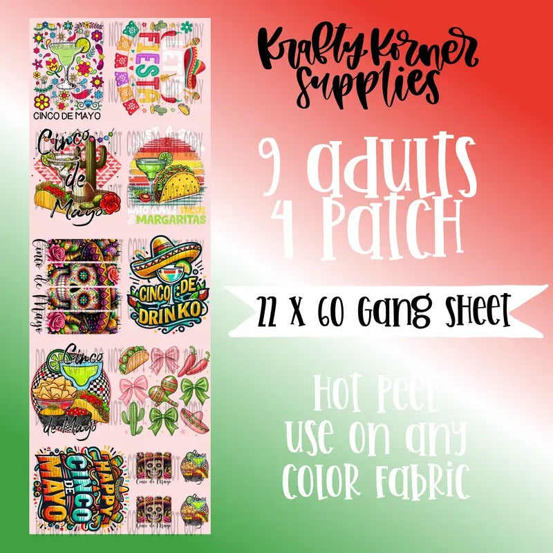 Cinco De Mayo DTF Transfer Gang Sheet, 22 x 60