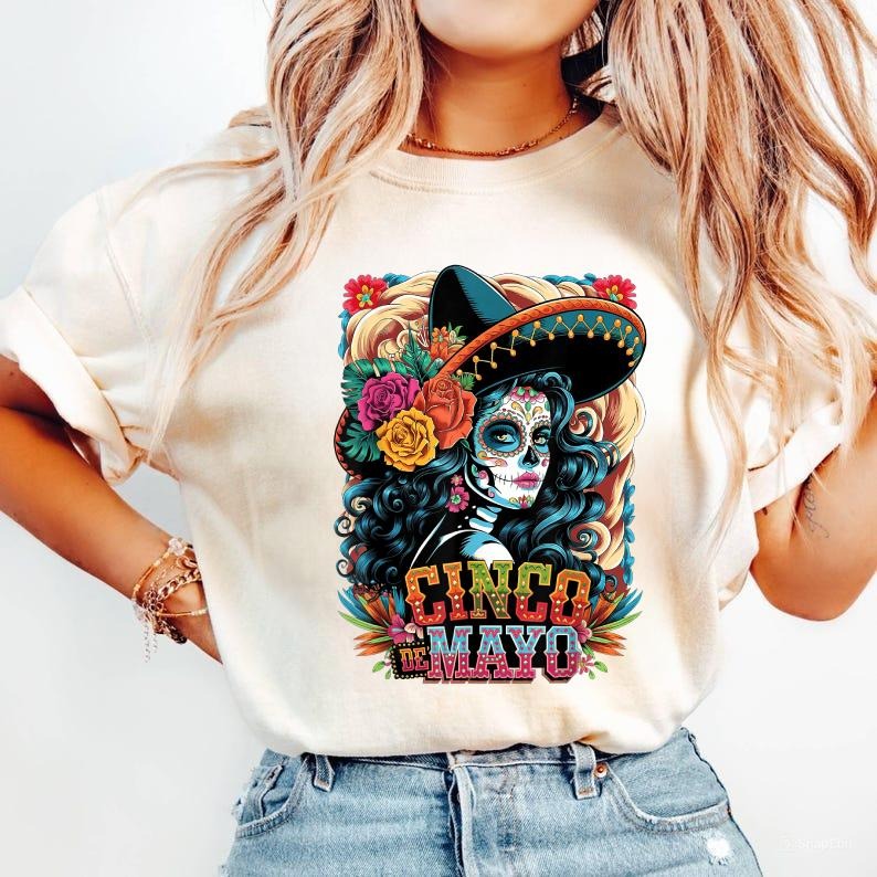 Cinco De Mayo Girls Women Mexican Fiesta Party 5 De Mayo T-Shirt, Women's Summer Casual Cotton, For Men, For Women