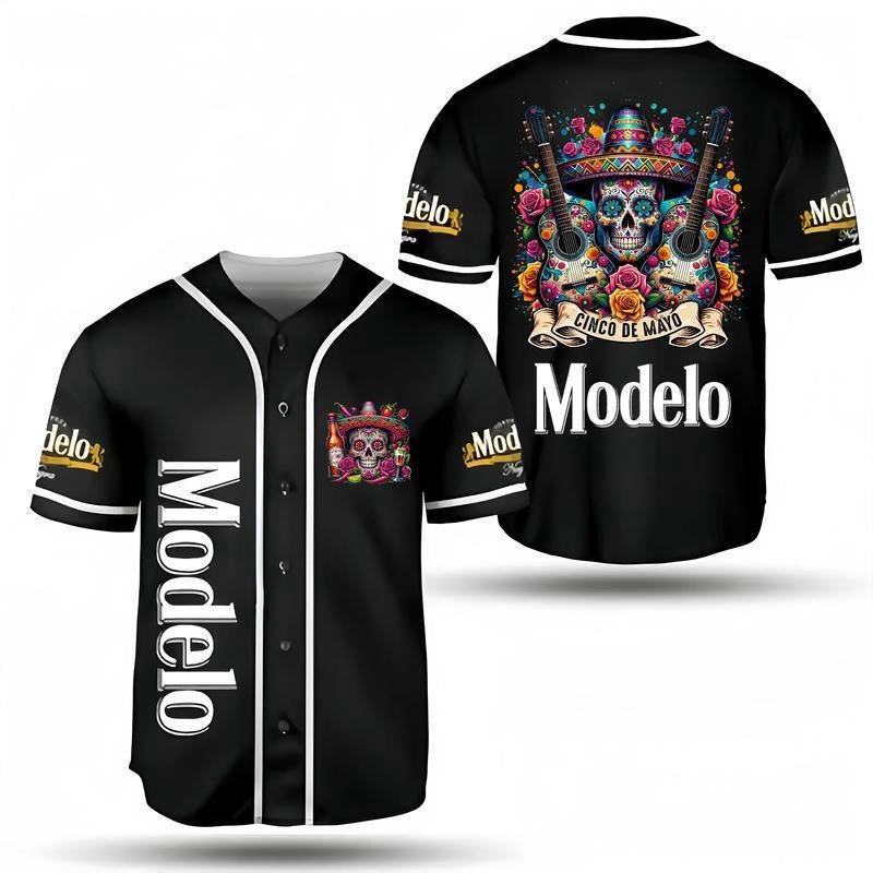 Cinco de Mayo Modelo Skull Holiday Baseball Jersey, Modelo Beer T-Shirts, Hoodie, Sweatshirt | DripVista.com