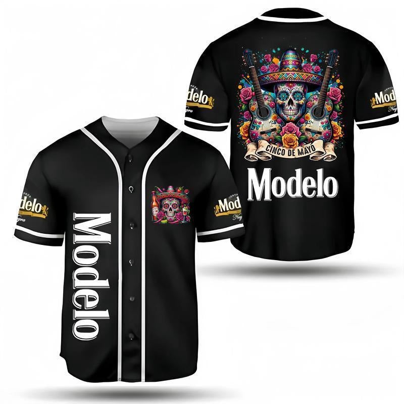 Cinco de Mayo Modelo Skull Holiday Baseball Jersey, Modelo Beerstyle{n002}2 T-Shirts, Hoodie, Sweatshirt | DripVista.com