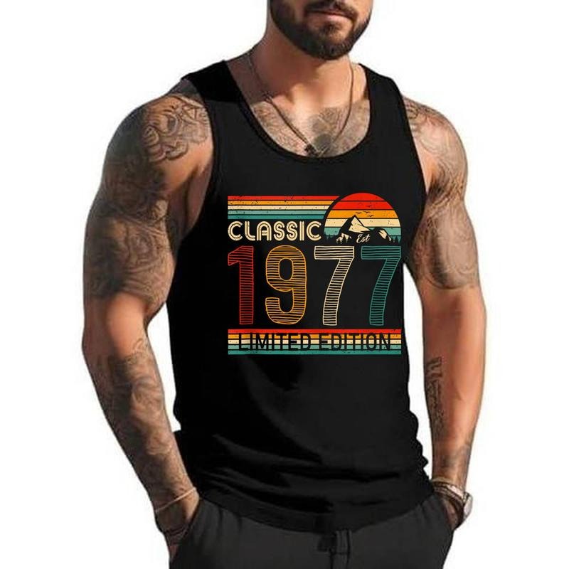 Classic 1977 Limited Edition Retro Birthday 1977 Vintage Unisex Tank Top, Cotton, Size S-3XL T-Shirts, Hoodie, Sweatshirt