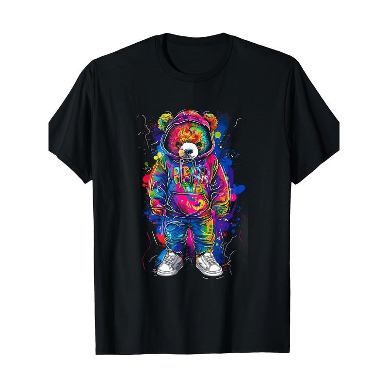 Classic Art Teddy Fun Animal Color Astronaut Bear T-shirt -100% cotton Made in USA Hoodie, Sweatshirt | DripVista.com