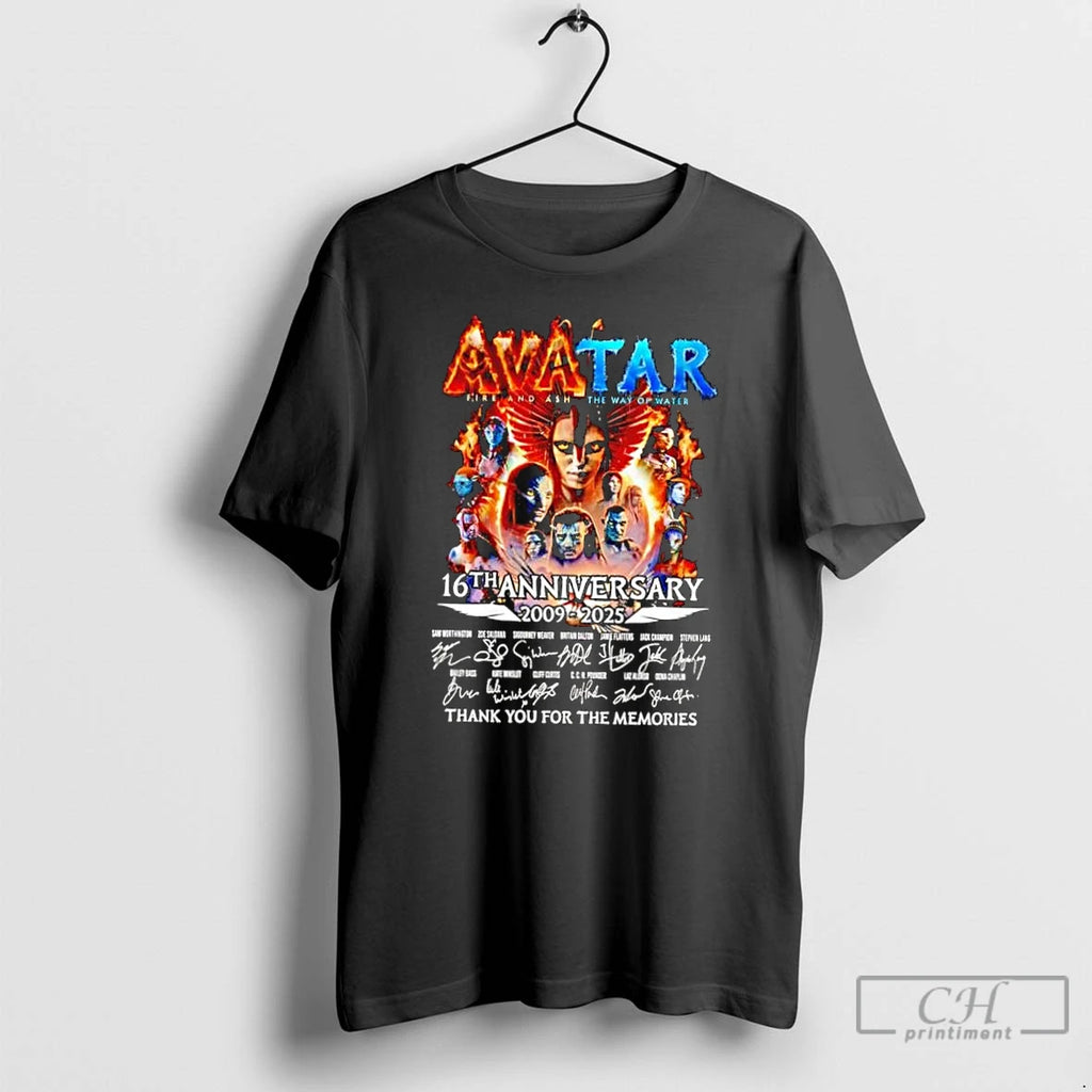 Classic Avatar Fire And Ash The Way Of Water 16th Anniversary 2009 2025 Signature Thank T-Shirts, Hoodie, Sweatshirt
