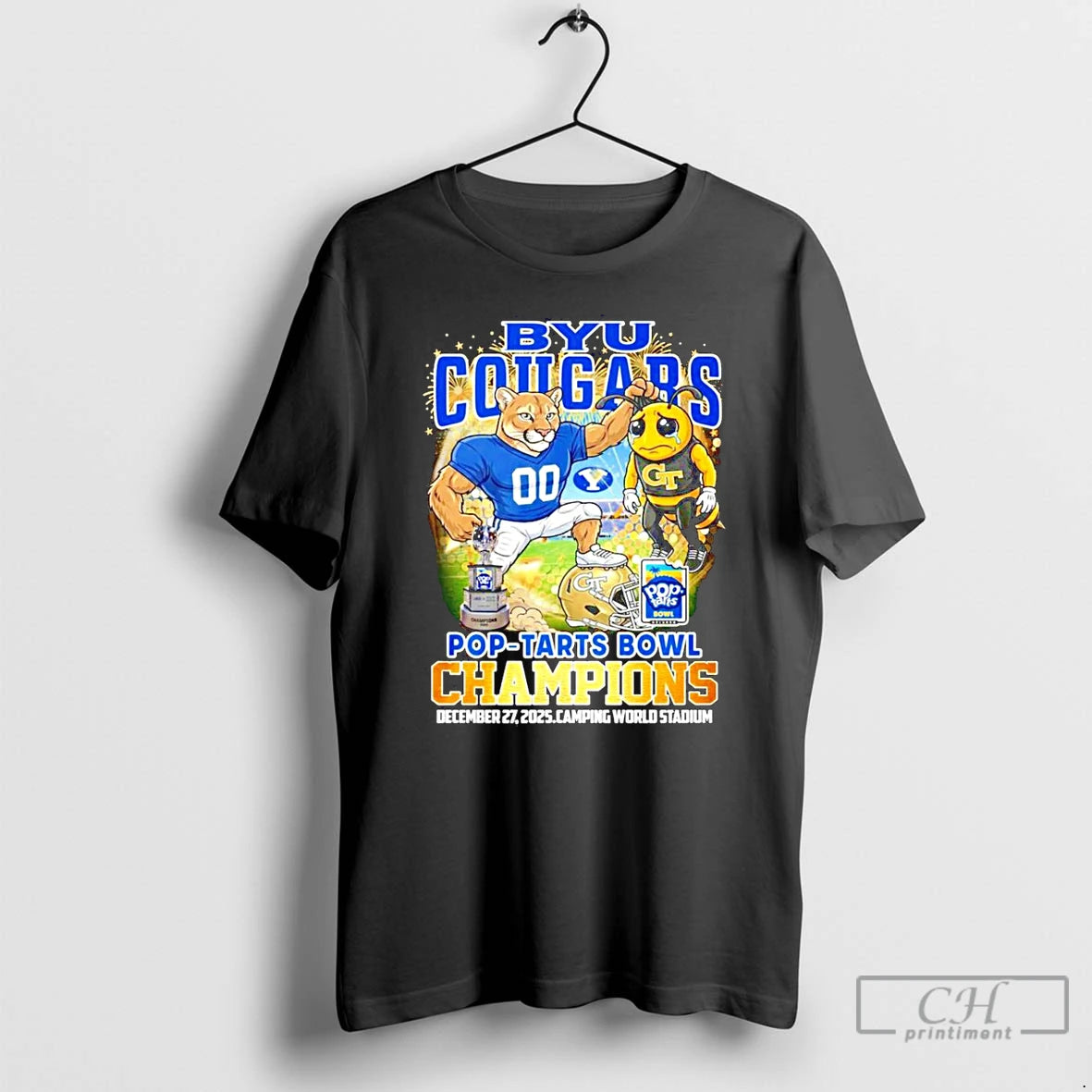 Classic Byu Cougars 2025 Pop Tarts Bowl Champions Mascot T-Shirts, Hoodie, Sweatshirt | DripVista.com