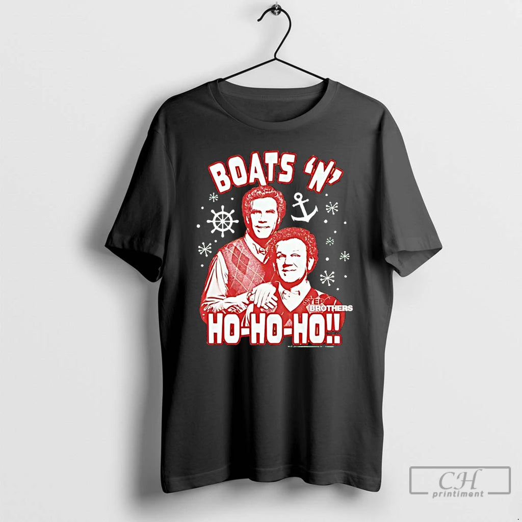 Classic Boats N Ho Ho Ho Step Brothers Christmas T-Shirts, Hoodie, Sweatshirt | DripVista.com