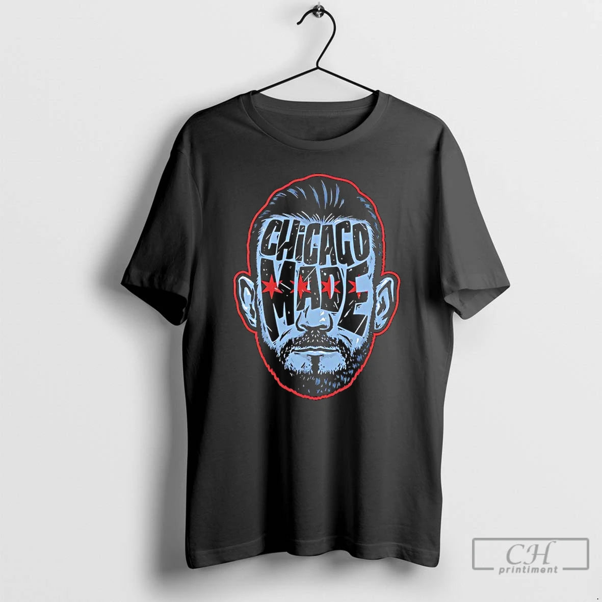 Classic Cm Punk Chicago Made Big Face Silhouette T-Shirts, Hoodie, Sweatshirt | DripVista.com