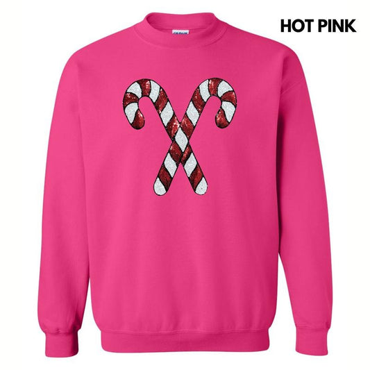 Classic Candy Cane Sequin Patch Sweatshirt