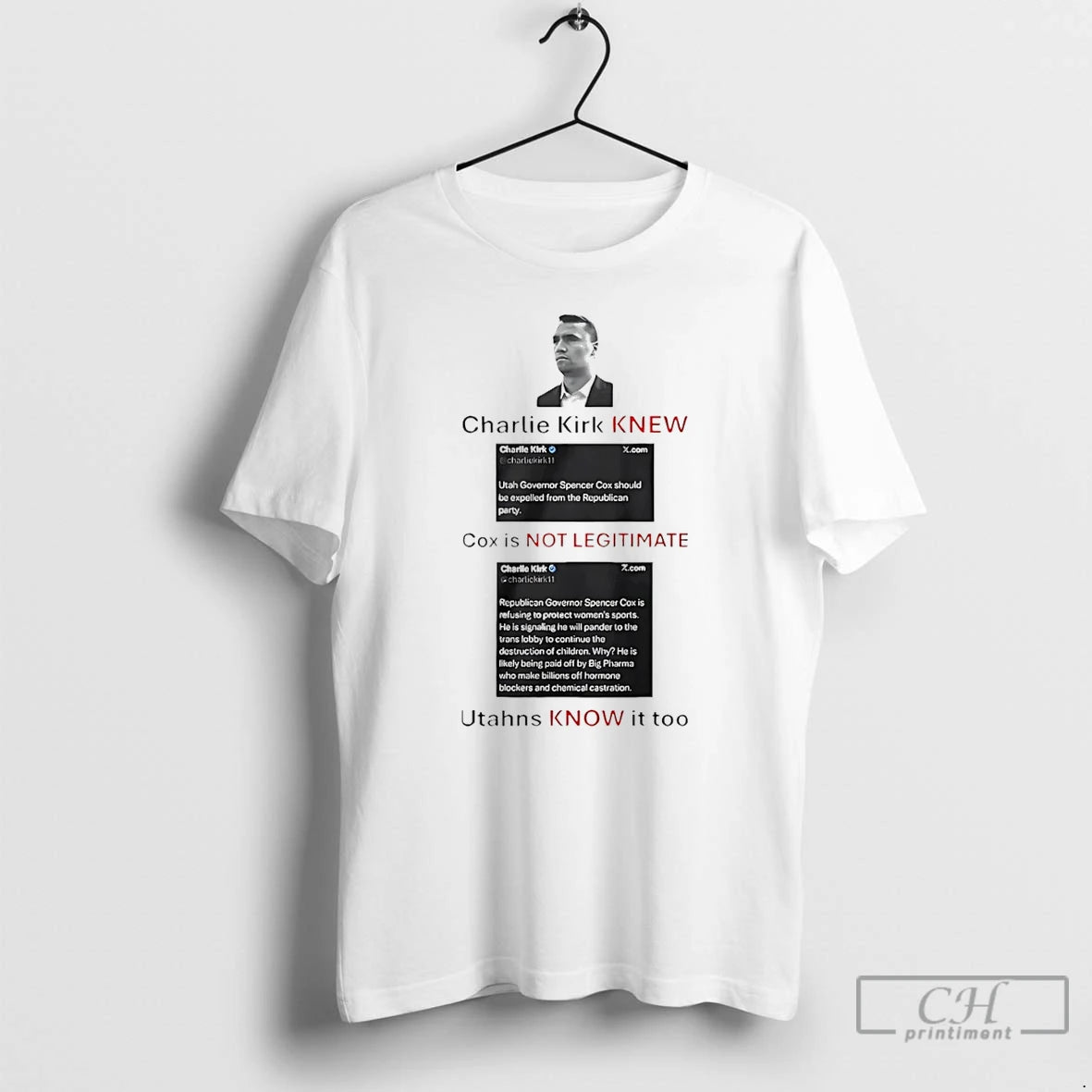 Classic Charlie Kirk Knew Cox Is Not Legitimate Utahns Know It Too T Shirts Sweater Hoodie, Sweatshirt | DripVista.com