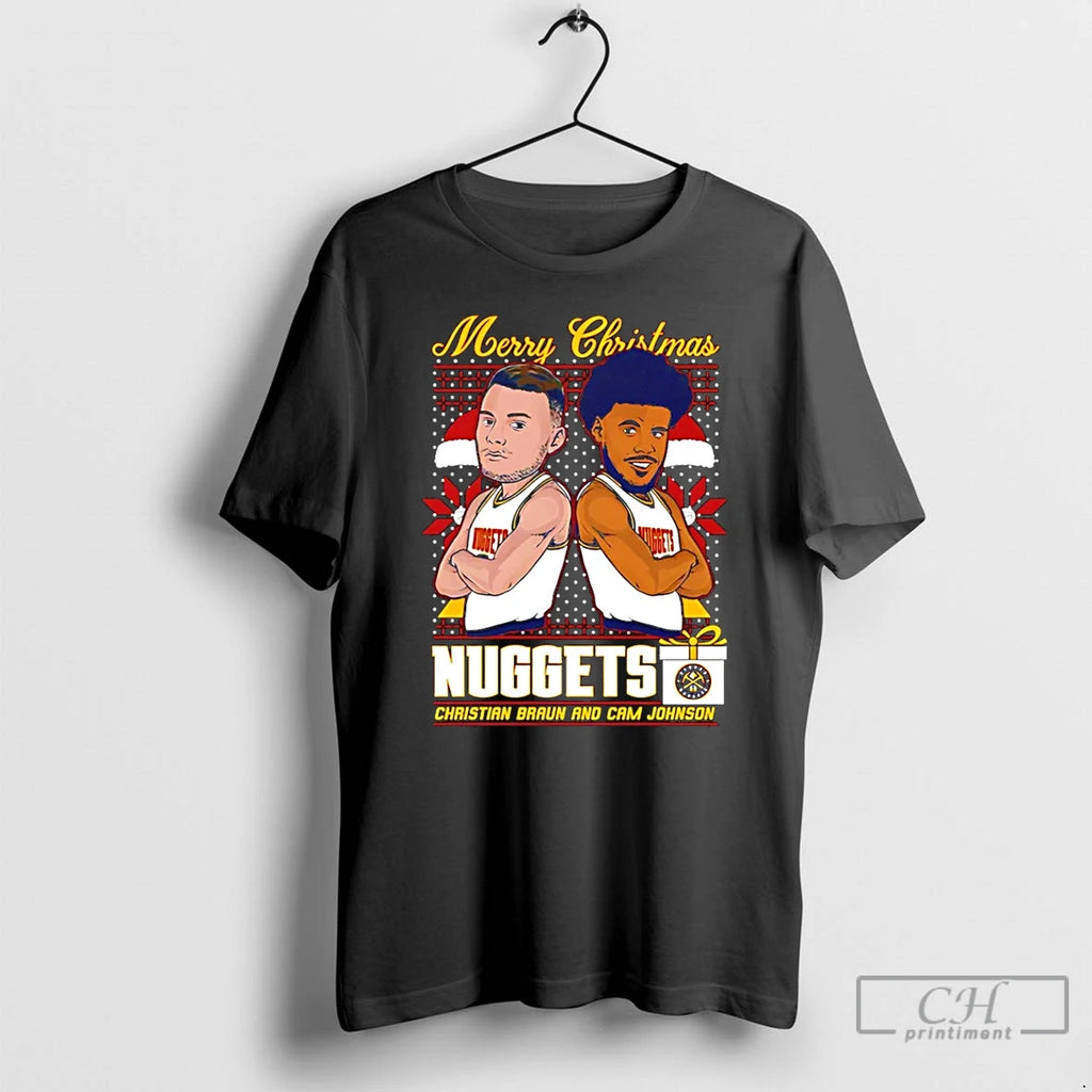 Classic Christian Braun And Cam Johnson Nuggets Merry Christmas T-Shirts, Hoodie, Sweatshirt | DripVista.com