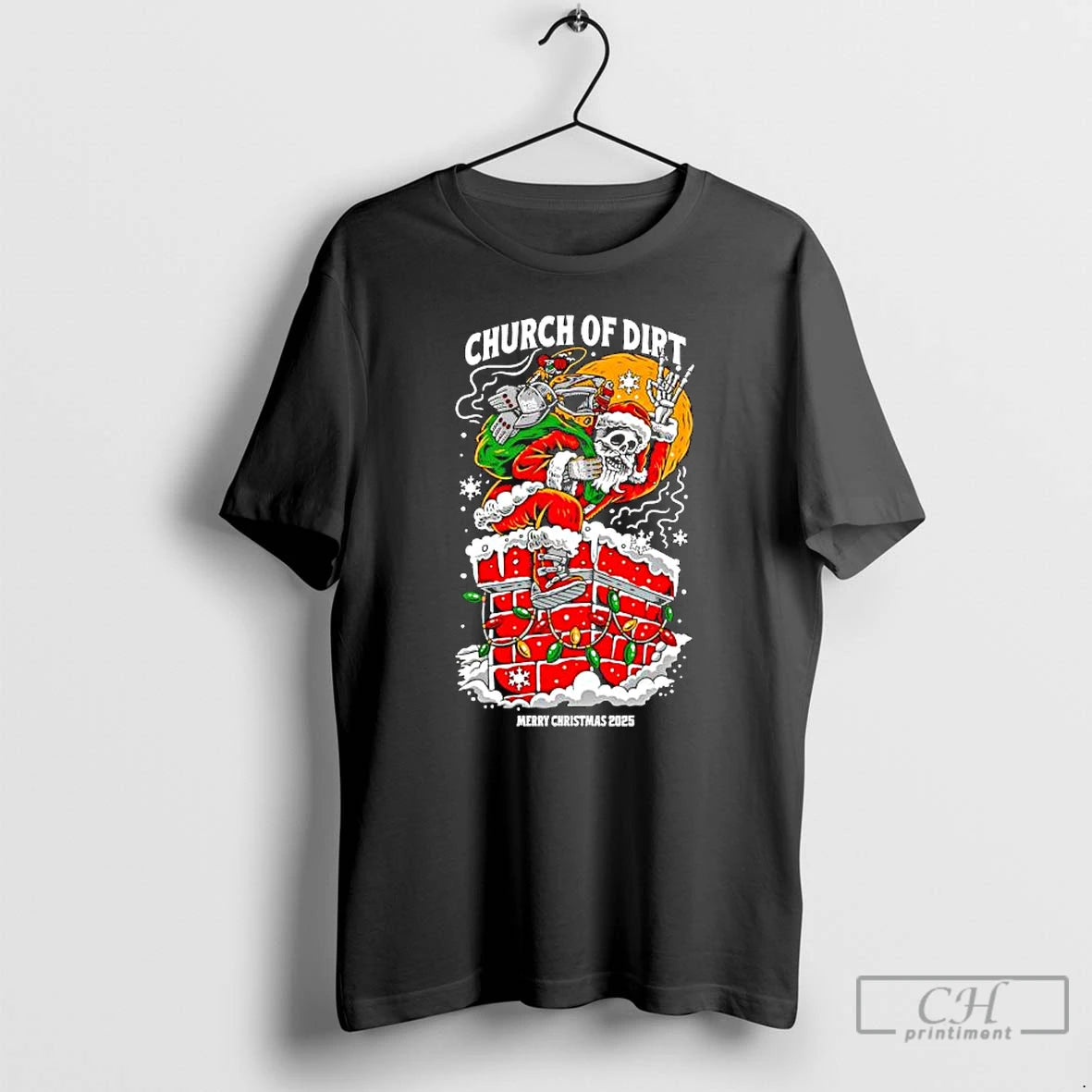 Classic Church Of Dirt Skeletal Santa Claus Merry Christmas 2025 T-Shirts, Hoodie, Sweatshirt | DripVista.com