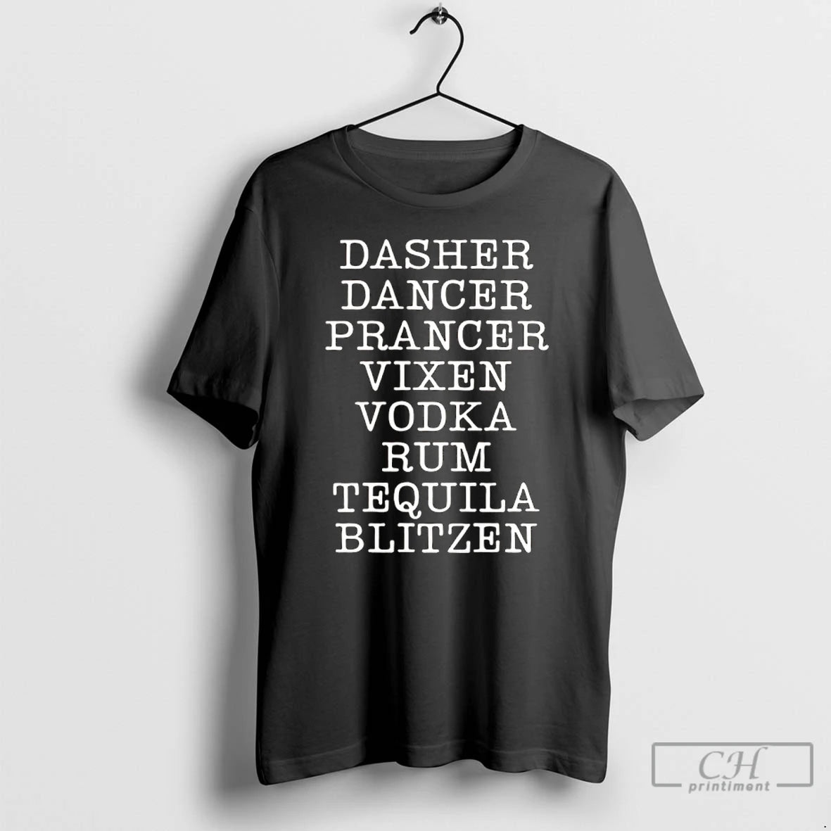 Classic Dasher Dancer Prancer Vixen Vodka Rum Tequila And Blitzen T-Shirts, Hoodie, Sweatshirt | DripVista.com