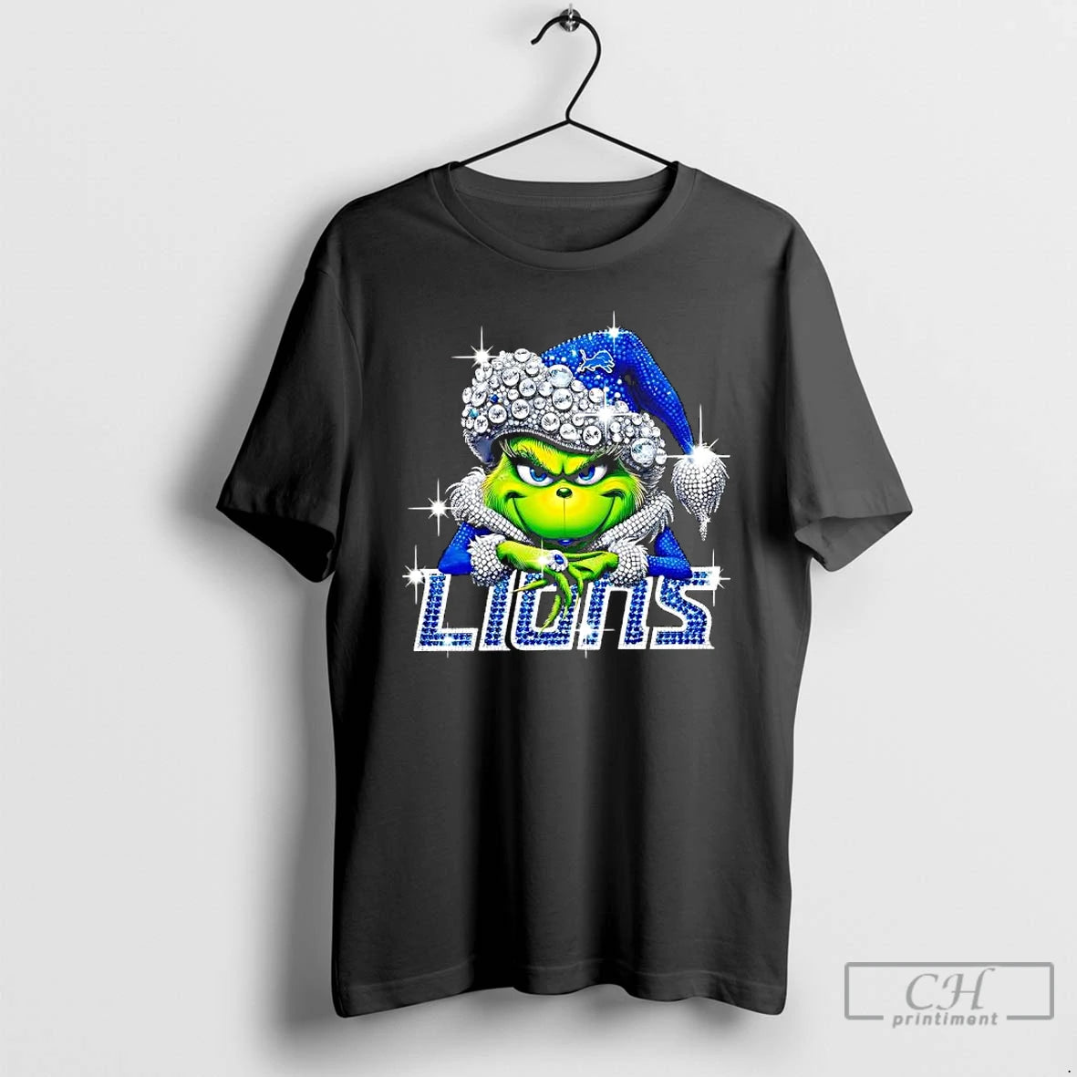 Classic Detroit Lions Grinch Christmas Bling Santa Hat T-Shirts, Hoodie, Sweatshirt | DripVista.com
