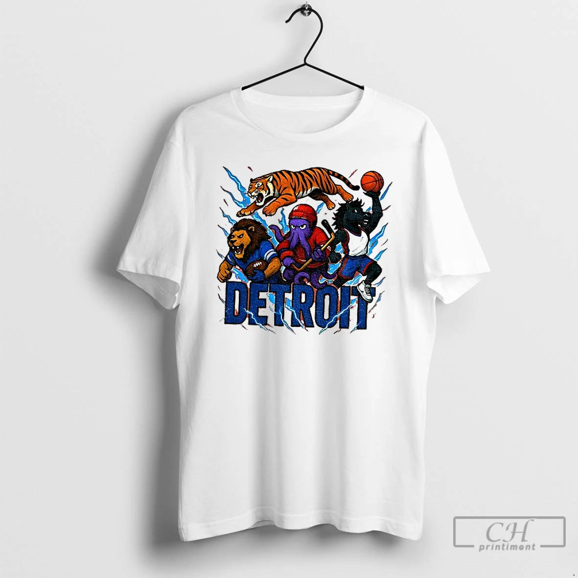 Classic Detroit Sports Team Mascots Detroit Lions Tigers Red Wings Pistons T-Shirts, Hoodie, Sweatshirt | DripVista.com