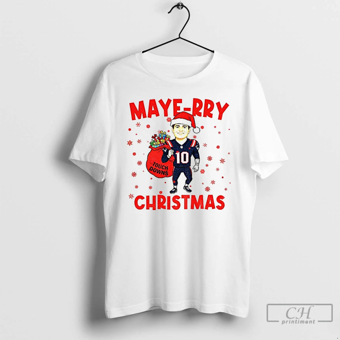 Classic Drake Maye Santa Hat Touchdowns Maye Rry Christmas Merry Christmas T-Shirts, Hoodie, Sweatshirt | DripVista.com