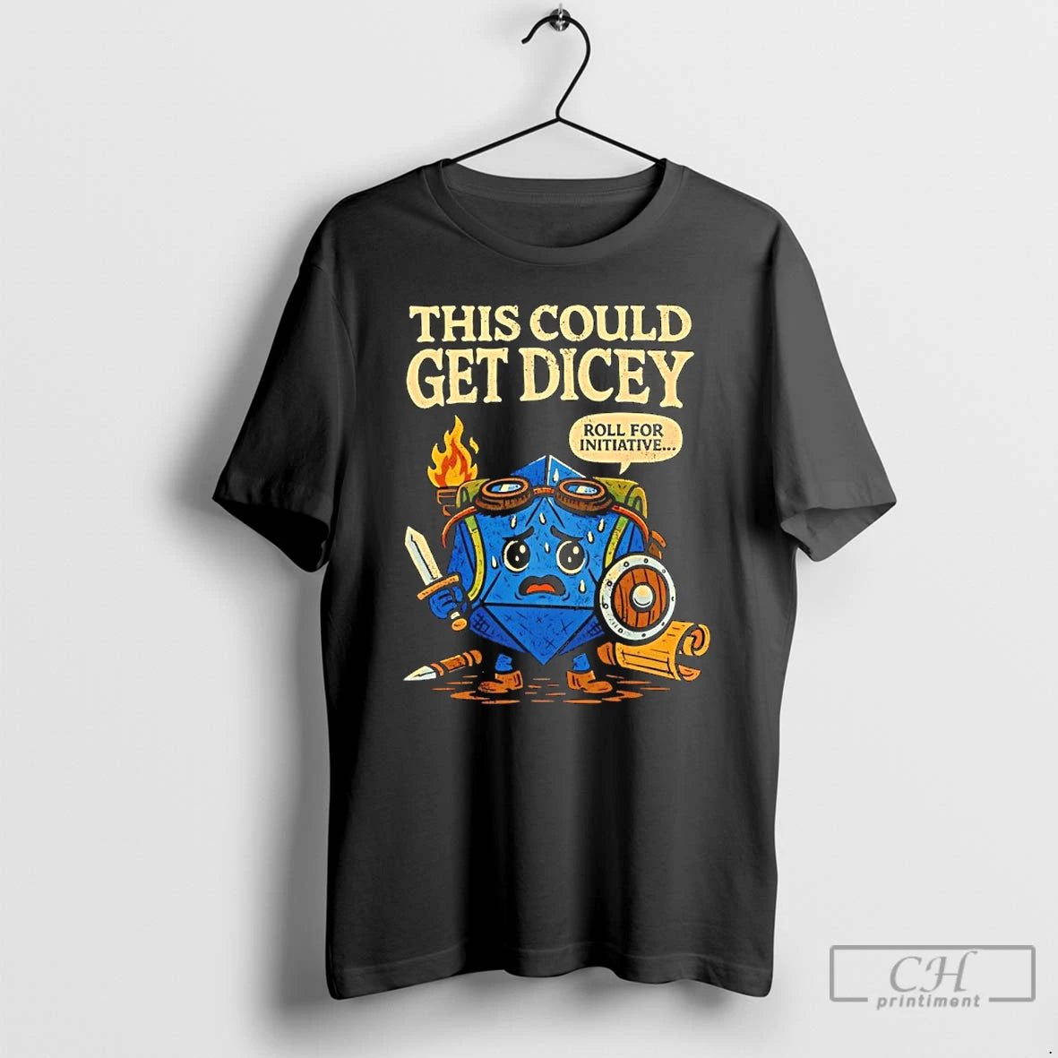 Classic Dungeons And Dragons This Could Get Dicey Roll For Intiative T-Shirts, Hoodie, Sweatshirt | DripVista.com