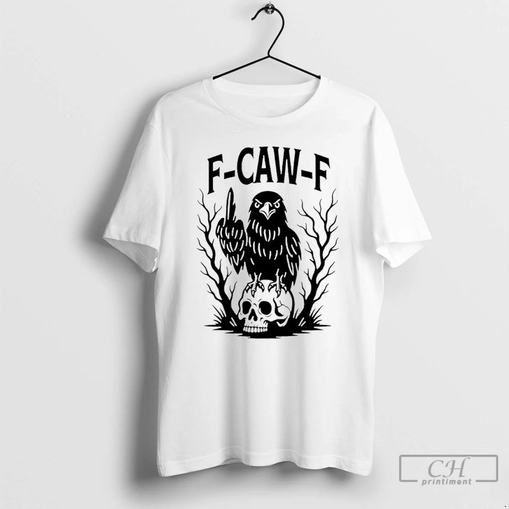 Classic F Caw F Gothic Raven Middle Finger T-Shirts, Hoodie, Sweatshirt | DripVista.com