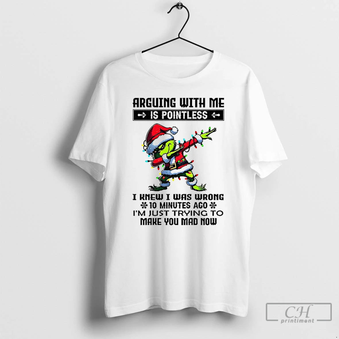 Classic Grinch Santa Arguing With Me Is Pointless I Knew I Was Wrong 10 Minutes T-Shirts, Hoodie, Sweatshirt | DripVista.com