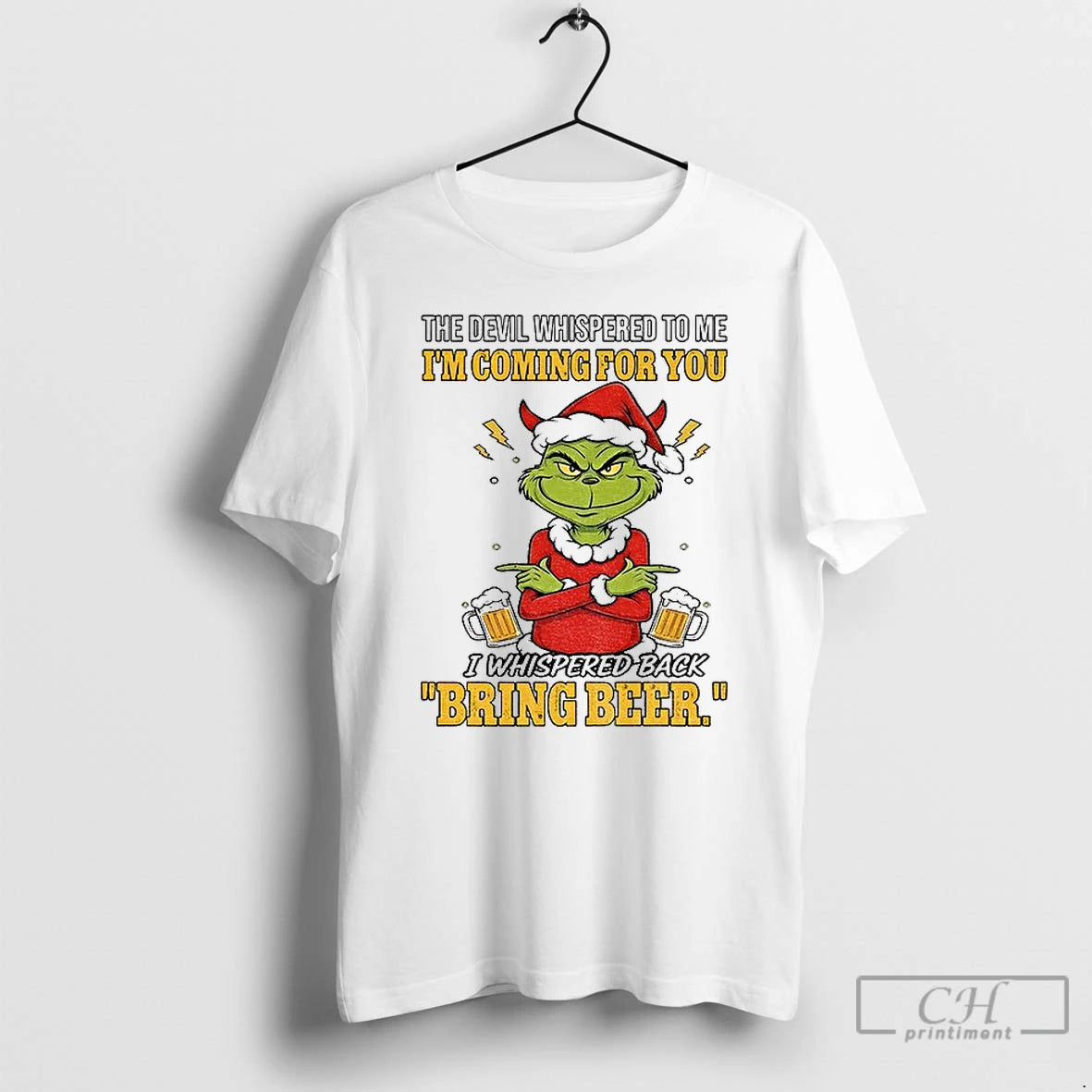 Classic Grinch Santa The Devil Whispered To Me Im Coming For You Merry Christmas T-Shirts, Hoodie, Sweatshirt | DripVista.com