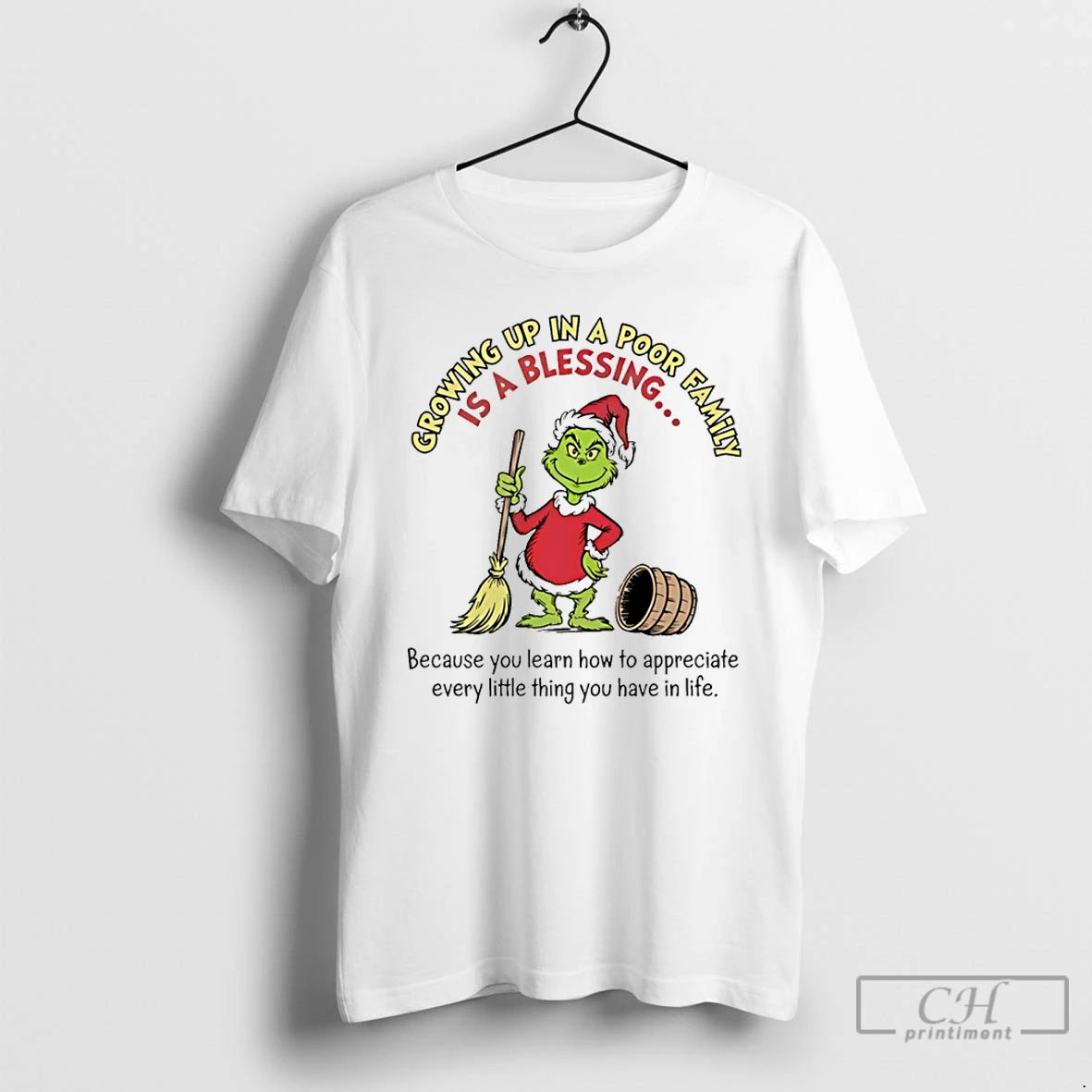 Classic Grinch Growing Up In A Poor Family Is A Blessing Christmas T Shirts Sweater Hoodie, Sweatshirt | DripVista.com