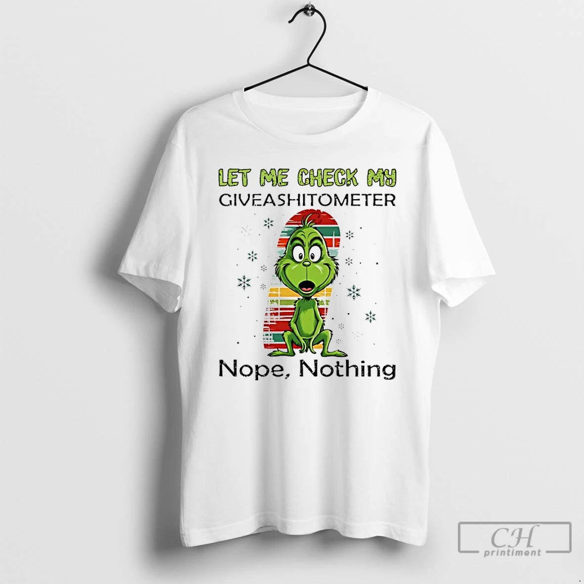 Classic Grinch Let Me Check My Giveshitometer Nope Nothing Christmas 2025 T-Shirts, Hoodie, Sweatshirt | DripVista.com