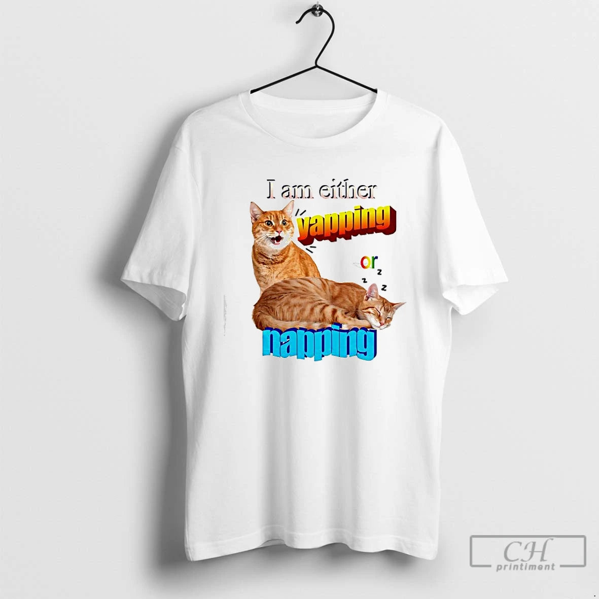 Classic I Am Either Yapping Or Napping Two Orange Cats Graphic T-Shirts, Hoodie, Sweatshirt | DripVista.com