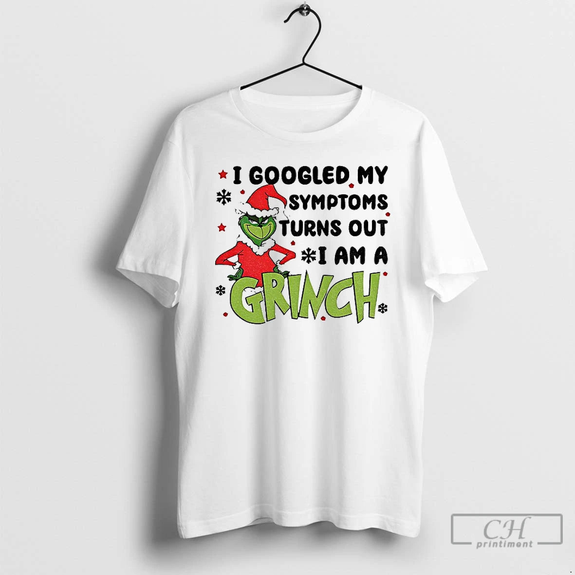 Classic I Googled My Symptoms Turns Out I Am A Grinch Santa Claus Merry Christmas T-Shirts, Hoodie, Sweatshirt