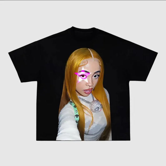 Classic Ice Spice Rap Tee with Novelty Prints