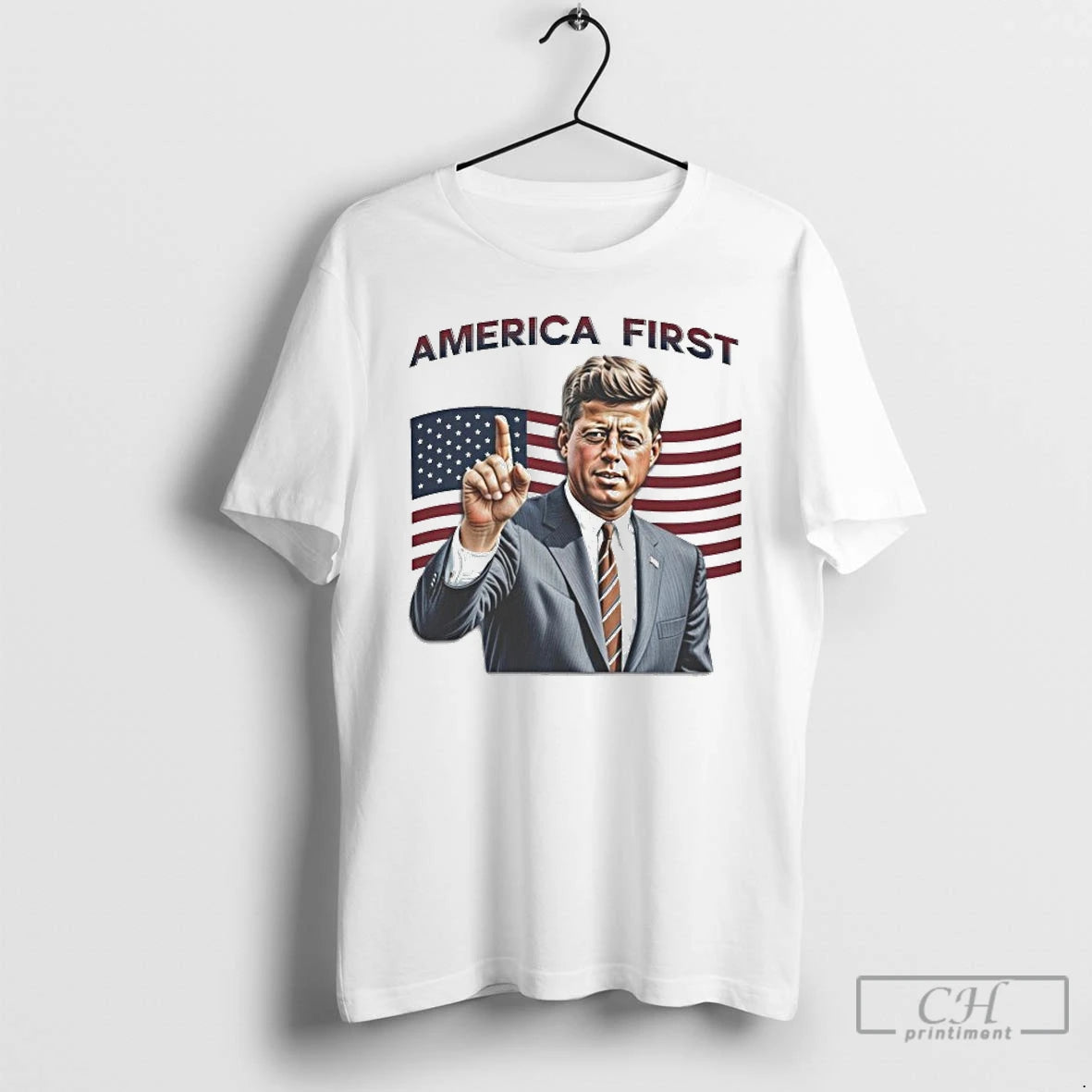 Classic John F Kennedy America First Flag T-Shirts, Hoodie, Sweatshirt | DripVista.com