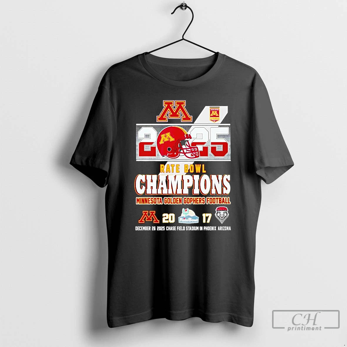 Classic Minnesota Golden Gophers 2025 Rate Bowl Champions 20 17 Score T-Shirts, Hoodie, Sweatshirt | DripVista.com