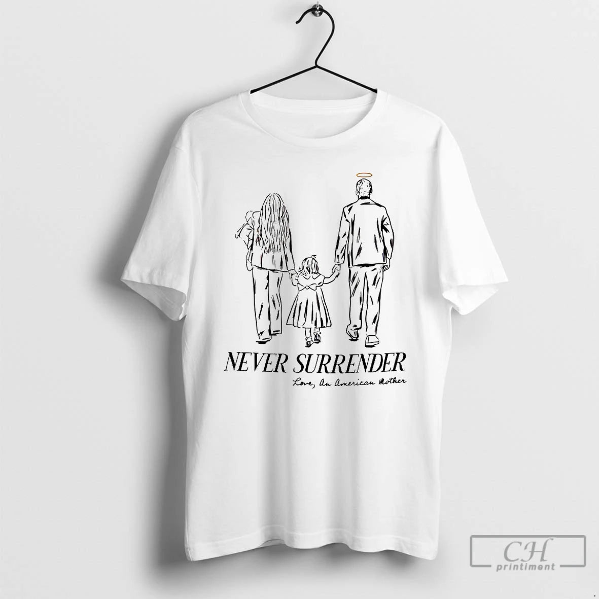 Classic Never Surrender Love An American Mother T-Shirts, Hoodie, Sweatshirt | DripVista.com