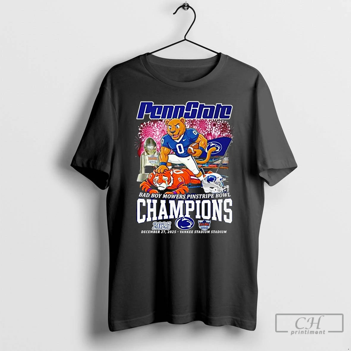 Classic Penn State 2025 Bad Boy Mowers Pinstripe Bowl Champions Mascot T-Shirts, Hoodie, Sweatshirt | DripVista.com