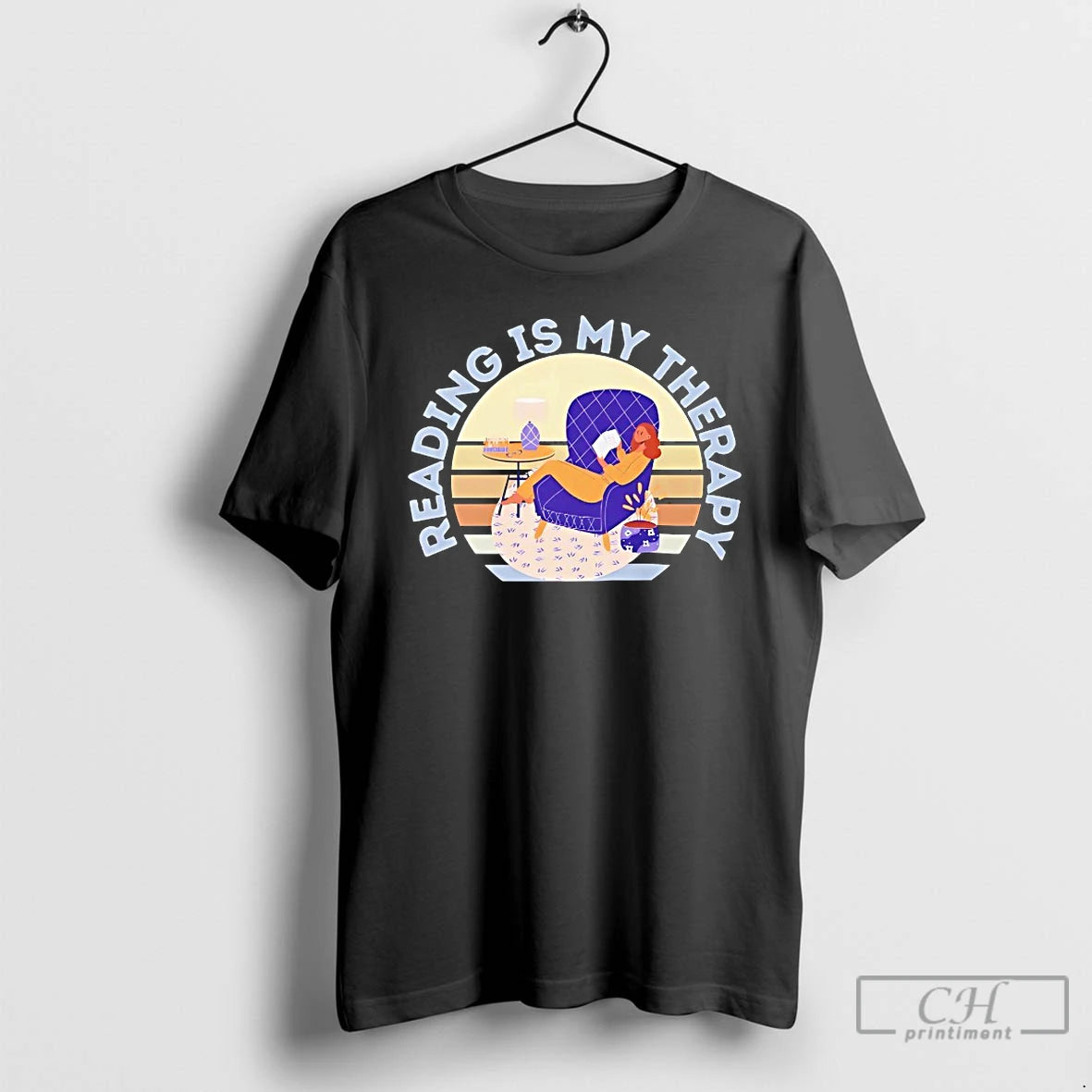 Classic Reading Is My Therapy Graphic T-Shirts, Hoodie, Sweatshirt | DripVista.com