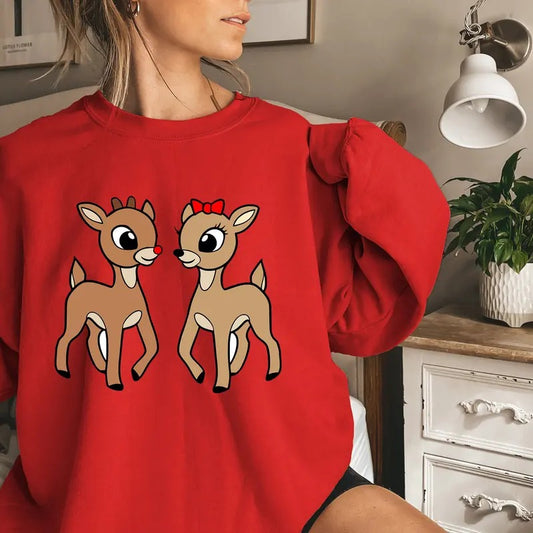 Classic Rudolph and Clarice Sweatshirt, Rudolph the Red-nosed Reindeer Christmas Shirt,Christmas Frosty's Snowflake Hoodie, Snowman Christmas Shirt, Rudolph family Christmas Reindeer Sweatshirt, Christmas 90s Movies Lovers TShirt, Merry Christmas Gift