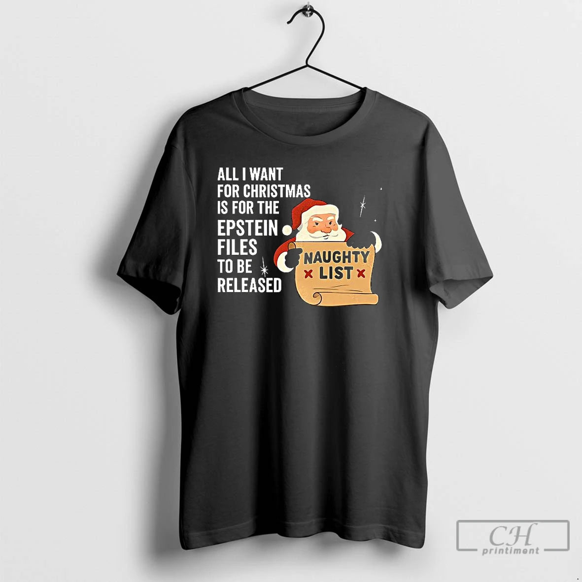 Classic Santa All I Want For Christmas Is For The Epstein Files Naughty List T-Shirts, Hoodie, Sweatshirt | DripVista.com
