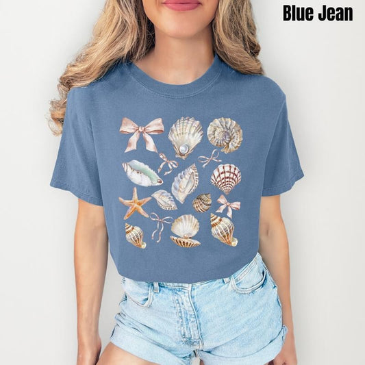 Classic Seashell Collage Comfort Colors T-Shirt 'NLB'