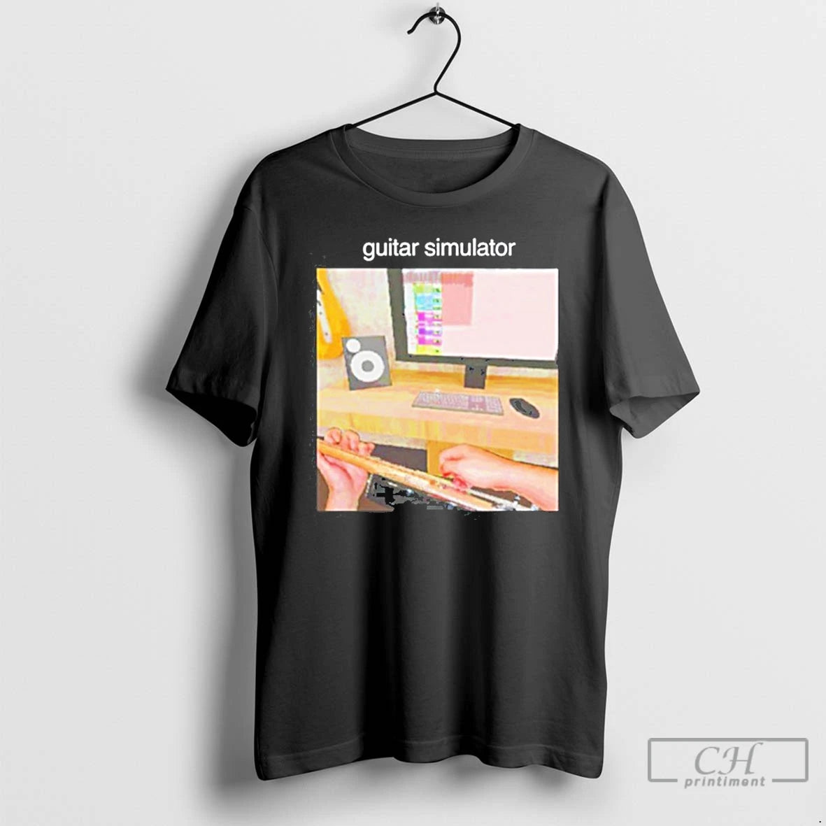 Classic Skull Guitar Simulator T-Shirts, Hoodie, Sweatshirt | DripVista.com