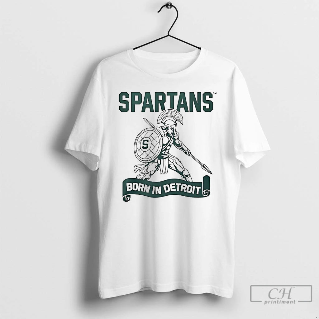 Classic Spartans Born In Detroit T-Shirts, Hoodie, Sweatshirt | DripVista.com