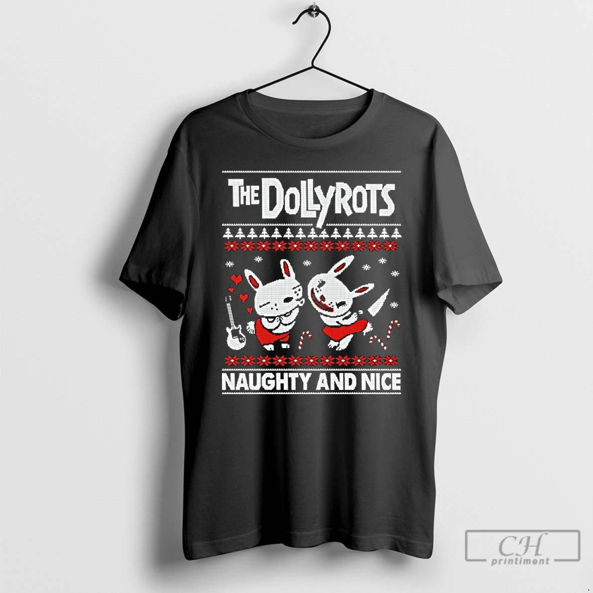 Classic The Dollyrots Naughty And Nice Holiday Ugly Christmas T-Shirts, Hoodie, Sweatshirt | DripVista.com