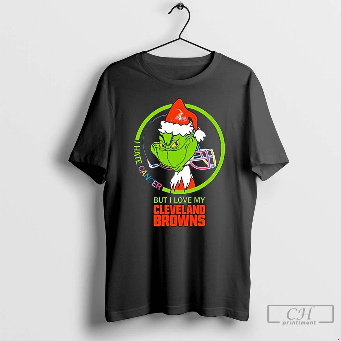 Classic The Grinch I Hate Cancer But I Love My Cleveland Browns Merry Christmas T-Shirts, Hoodie, Sweatshirt | DripVista.com