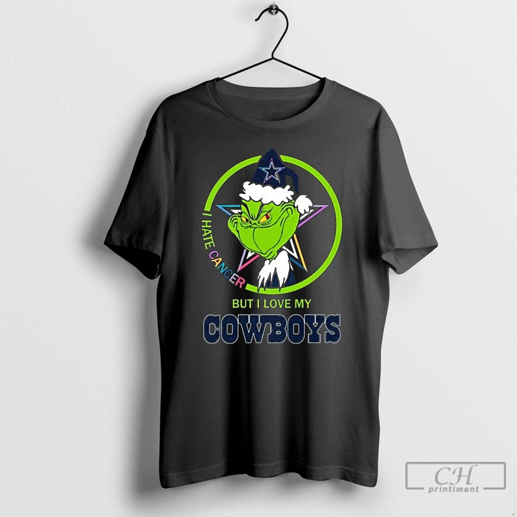 Classic The Grinch I Hate Cancer But I Love My Dallas Cowboys Merry Christmas T-Shirts, Hoodie, Sweatshirt | DripVista.com