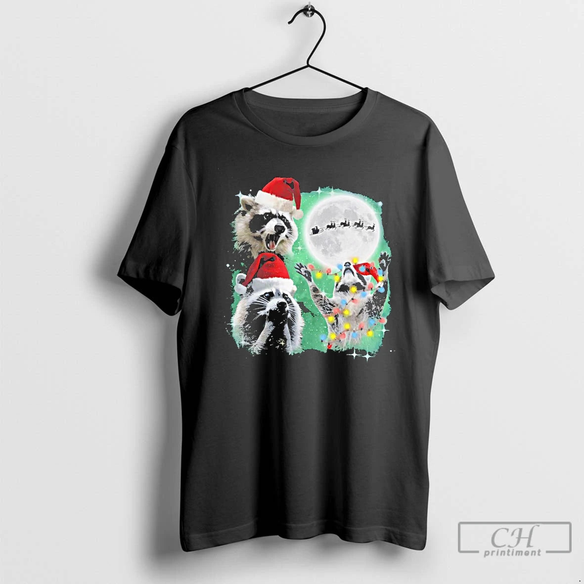 Classic Three Raccoons With The Moon Christmas T-Shirts, Hoodie, Sweatshirt | DripVista.com