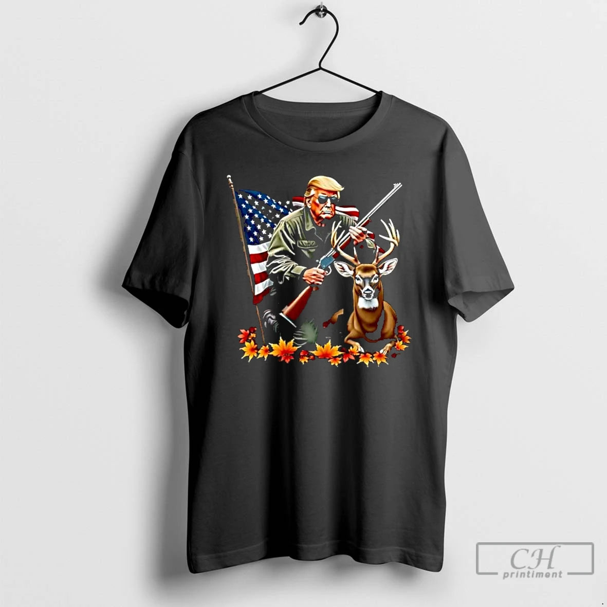 Classic Trump Hunting Deer American Flag T-Shirts, Hoodie, Sweatshirt | DripVista.com