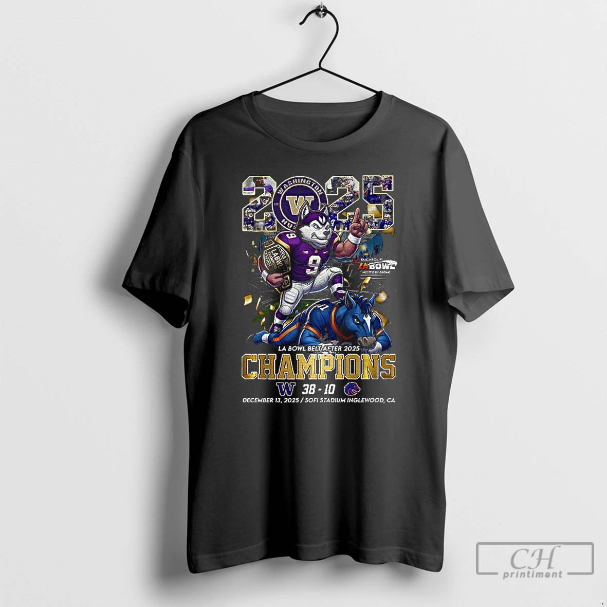 Classic Washington Huskies Vs Boise State Broncos 38 10 2025 La Bowl Belt After Champions T-Shirts, Hoodie, Sweatshirt