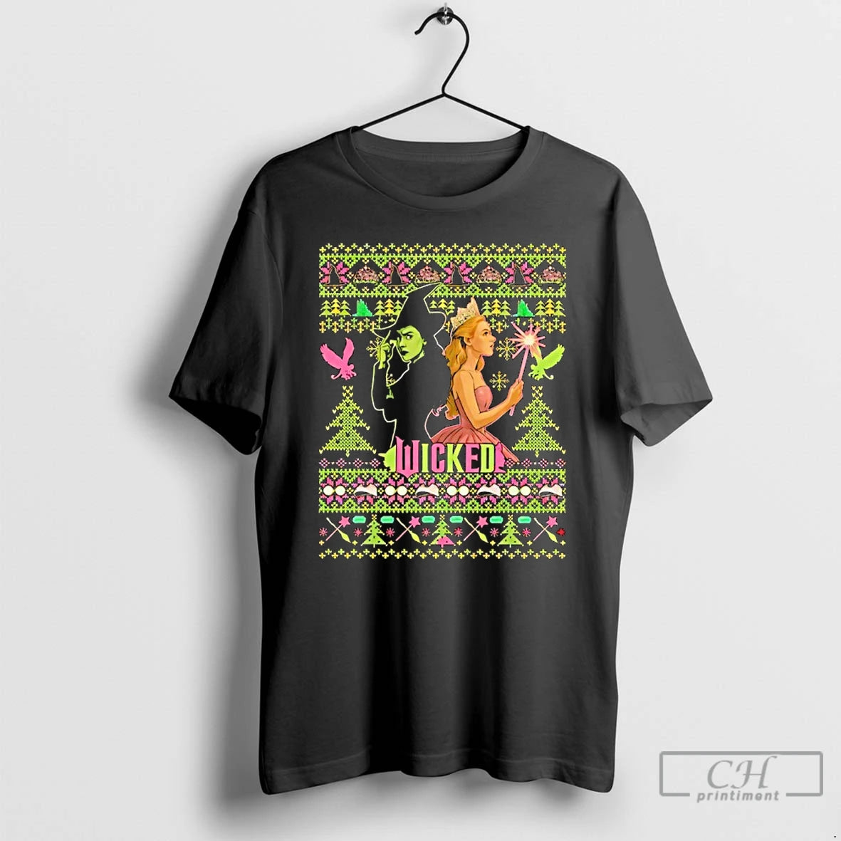 Classic Wicked Glinda Elphaba Wizard Of Oz Ugly Christmas T-Shirts, Hoodie, Sweatshirt | DripVista.com